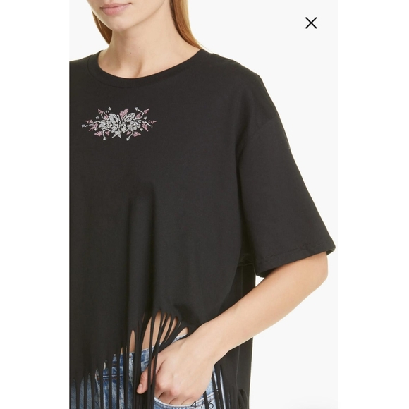 Collina Strada homecoming fringe embellished butterfly black & pink t-shirt - Picture 6 of 15